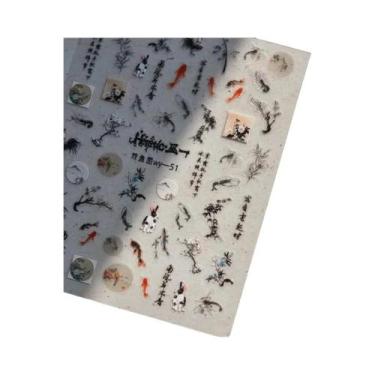 Imagem de Adesivos De Unhas Com Asas De Borboleta Pretas E Roxas, Decalques De M