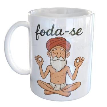 Imagem de Caneca Porcelana Foda-se Meditando Vsf Yoga Meme - Pense Canecas, Bran