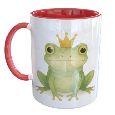 Imagem de Caneca Porcelana Sapo Príncipe Sapinho - Pense Canecas, Vermelho