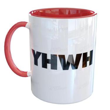 Imagem de Caneca Porcelana YHWH Tetragrama - Pense Canecas, Vermelho