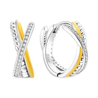 Imagem de Brincos De Argola Pendentes Em Prata Esterlina 925 Ouro Rosê Para Mulh