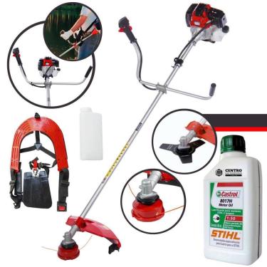 Imagem de Roçadeira Alta Performance Com ÓLEO STIHL RT43-L RT43L Toyama 43cc 1,7HP Faca 3 Pontas e Carretel Ideal na Manutenção de Jardins e Gramados