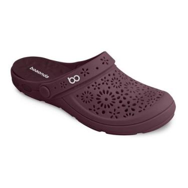 Imagem de Babuche Boaonda Nellie Sandália Clog Confortável Ortopédica, Açaí, Aça