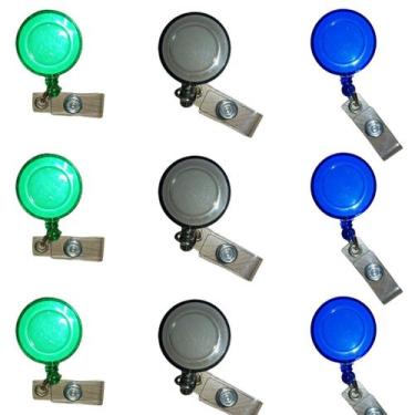 Imagem de Kit 10 Porta Crachá Retrátil Roller Clip Crachás Etiqueta de Nome Bilh