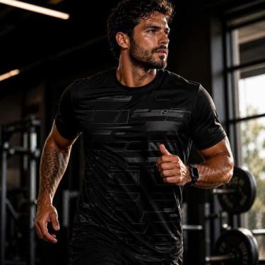 Imagem de Camiseta Dry Esporte Fitness Masculina Academia Corrida Treino Slim Sp