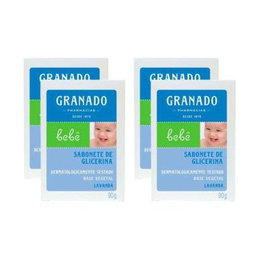 Imagem de Kit Sabonete Infantil Granado Bebe Lavanda 90g c/4un
