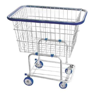 Imagem de Carrinho de Compras para Condomínio 140 Litros Capacidade 140L em Aço Carbono Prata Hig...