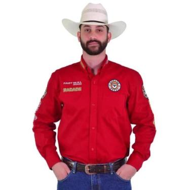 Imagem de Camisão Masculino radade country bordada gream team manga longa, Verme
