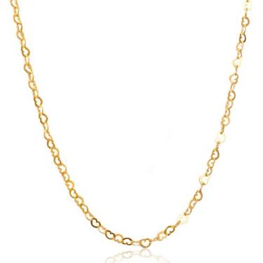 Imagem de Tornozeleira Elos De Coração Vazado Ouro 18k 750 - Blueone Joias