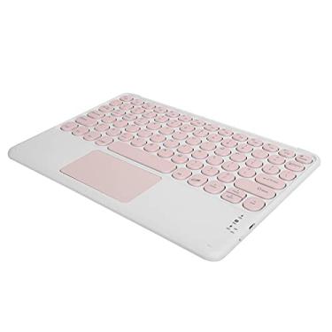 Imagem de Teclado sem fio, teclado de controle de toque de conexão estável de forma ergonômica para casa para escritório(cor de rosa)