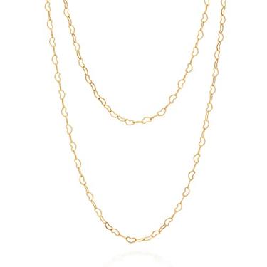 Imagem de Colar Rommanel Banhado Ouro Duplo De Corações 531131