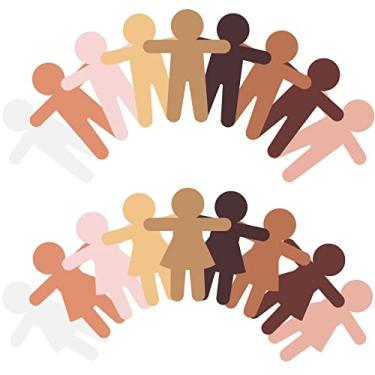 Imagem de 54 Pieces People Cut Outs Blank People Cutouts Color Paper Cutouts Boy Girl Cut Out Person Multicultural Creative Cut-Outs for Kids Craft Art Project Home School Design Decoration