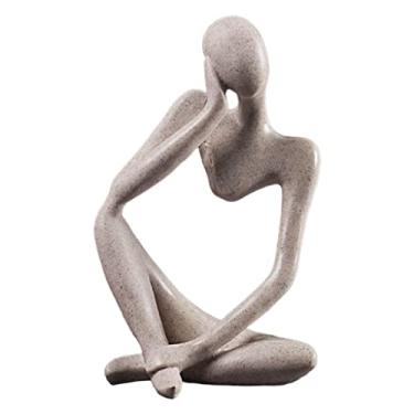 Imagem de NC Estátua abstrata estatueta do escultura moderna casa esculturas de resina objetos decorativos piano decoração de para sala - C