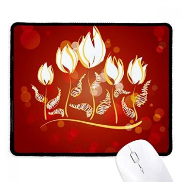 Imagem de Mousepad pintado à mão Tulipa Flower Plant Tapete de borracha para jogos
