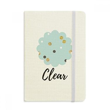 Imagem de Caderno com estampa de arte de plantas abstratas douradas, capa dura de tecido, diário clássico