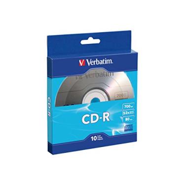 Imagem de Disco gravável Verbatim 700MB 52X 80 minutos CD-R, 10-Disc 97955, Embalagem padrão, Azul, 10-Disc Box