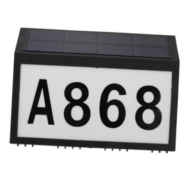 Imagem de 1 Unidade Número de casa solar luz de porta de casa placa de números de casas solares Lâmpada Solar de Sinalização luz do pátio sinais de números de endereço Controle de luz