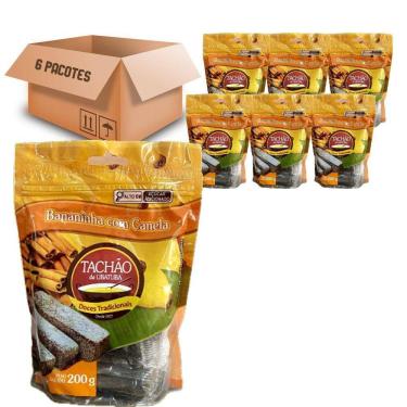 Imagem de Bananinha Com Canela Tachão De Ubatuba 200G  6 Pacotes 