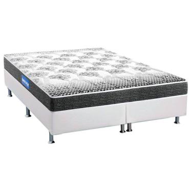 Imagem de  Cama Box King: Colchão Espuma Probel Guarda Costas Black + Base CRC Courano White(193x203)