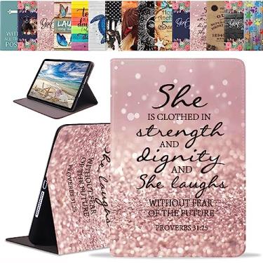 Imagem de ERWYTYIOI Capa para tablet Samsung Galaxy Tab A8 de 10,5 polegadas 2022 [SM-X200/X205/X207], capa inteligente fina de couro PU com suporte e despertar/hibernar automaticamente, citação versículo