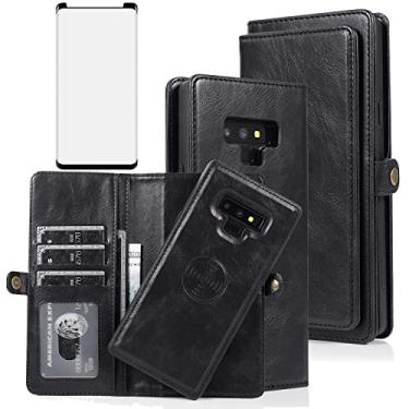 Imagem de Asuwish Capa de celular para Samsung Galaxy Note 9 carteira destacável com protetor de tela de vidro temperado e suporte flip para cartão de crédito, acessórios para celular Galaxies Note9 Gaxaly