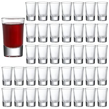 Imagem de Crazystorey Pacote com 40 copos de shot de base pesada, conjunto de copos de uísque de 40 g, pequenos copos de vidro para bebidas alcoólicas, bar, lembrancinha de festa, presente de inauguração de