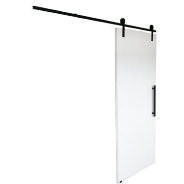 Imagem de DECORPLACE, Kit Porta Branca 1m + Kit De Correr 2m + Puxador Flat Preto