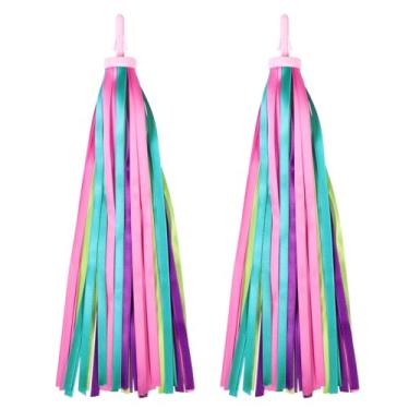 Imagem de Serpentinas de guidão de bicicleta coloridas fitas de guiador de bicicleta borlas para crianças bicicleta transportador de bebê acessórios de bicicleta para crianças 1 par
