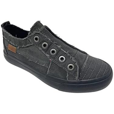Imagem de Blowfish Malibu Tênis feminino Play, Lona preta fumê 473 g/m 2 / sola preta, 8.5