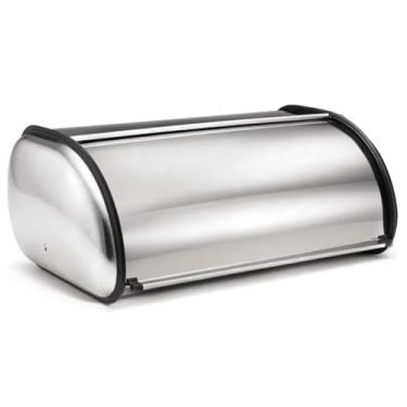 Imagem de Porta Pão Inox Organizador C/Tampa Retrátil Guarda Pães