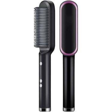 Imagem de Anion Hair Escova Alisadora 3 em 1 – Alisa, Seca e Hidrata com Luzes de Íons – Bivolt