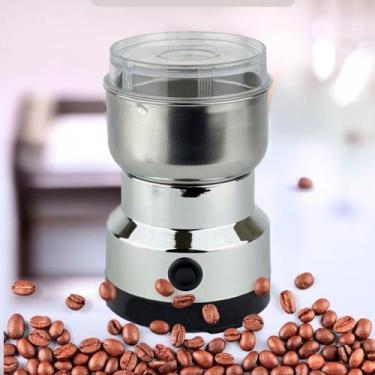 Imagem de Mini Moedor de Café Elétrico Aço Inoxidável Ideal para Moer Grãos e Se