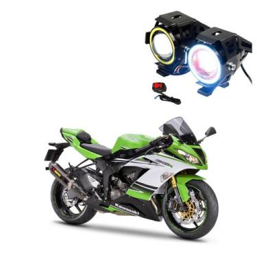 Imagem de Par Farol de Milha Angel Eye U7 para Moto Kawasaki NINJA ZX 6R 636CC 2