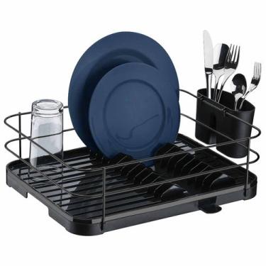 Imagem de Escorredor de Pratos Copo Talher Bandeja Coletora Preto Onix - Future,