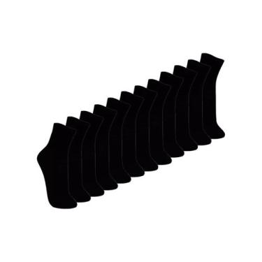 Imagem de Kit com 12 Meias Esportiva Cano Médio Trifil 8720, Preto, 39-43