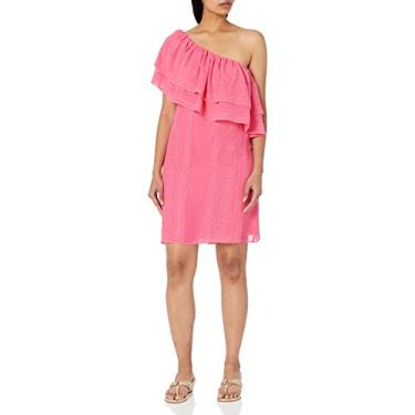 Imagem de Trina Turk Vestido feminino de um ombro só, Flor infantil, GG