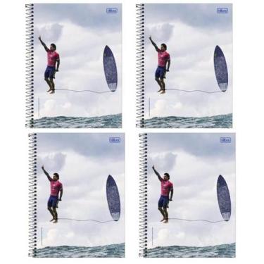 Imagem de Kit 4 Cadernos Gabriel Medina Capa Dura Tilibra Escolar