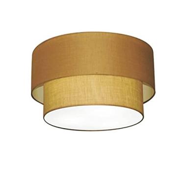 Imagem de Plafon Duplo Cilíndrico Cúpula Tecido 25/40x35, Vivare Iluminação, Plafon3045 LPLP, Palha, Médio