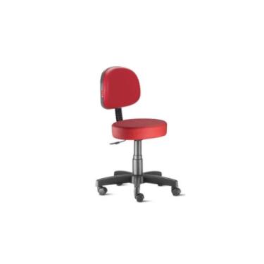 Imagem de Cadeira Mocho Modelo secretária - Dos Anjos Móveis, Vermelho