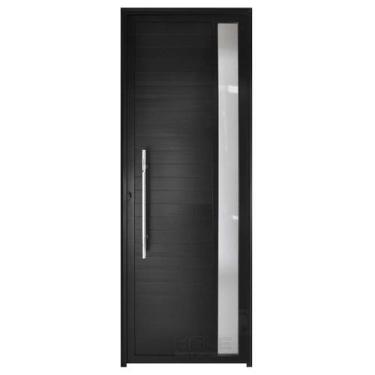 Imagem de Porta Lambril de Alumínio Preto com Visor e Puxador Hale Esquadrias - 