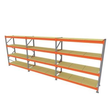 Imagem de Kit 3 mini porta pallet 250 kg 180x200x60 (CxLxP) cinza com laranja ba