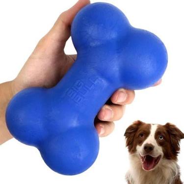 Imagem de Brinquedo Mordedor Cachorro Borracha Osso Médio Porte Forte - Big Bull