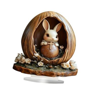 Imagem de Wswqop Enfeite de Natal de da Páscoa, painel de acrílico, escultura colecionável, peça central de mesa, estátua de, estatueta para festival