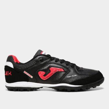 Imagem de Chuteira Society Joma Top Flex Rebound Unissex, Preto, Vermelho, 41
