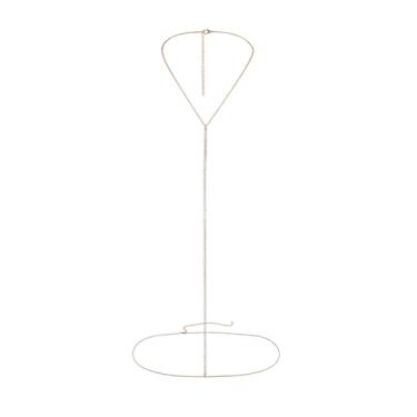 Imagem de Corrente de ouro 14K para mulheres, corrente de cintura, corrente de barriga, strass em camadas, cruzada, sutiã de biquíni, joia corporal, Normal, Strass, Zircônia cúbica