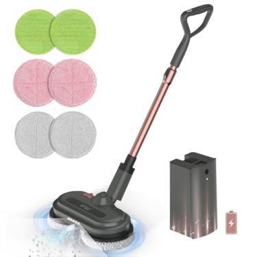 Imagem de VMAI Cordless Electric Mop, Electric Mops for Floor Cleaning, Spin Mop with LED Headlight, Water Spray, Cordless Mop Up to 60 mins Detachable Battery, Floor Scrubber for Hardwood Floor