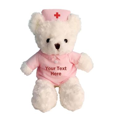 Imagem de Ursinho de pelúcia de pelúcia Doctor Nurse personalizado de 23 cm