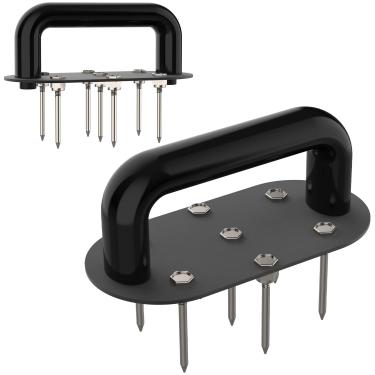 Imagem de Qsxou Aerador de gramado ferramenta manual aerador portátil ferramenta de gramado com 7 pontas de ferro, ferramenta aeradora de grama pequena pré-configurada, esccarificador de solo