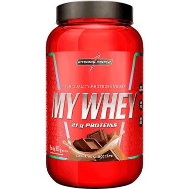 Imagem de My Whey Protein Shake Pote 900g Integralmedica, Morango, 900g