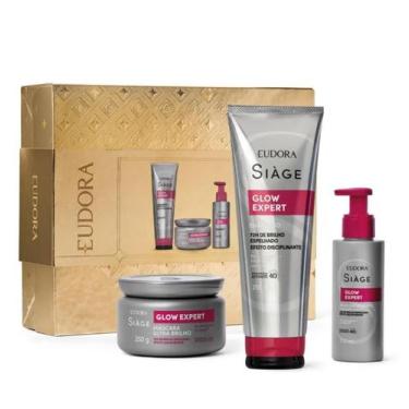 Imagem de Kit Presente Siage Glow Expert Shampoo 250ml Máscara 250g Balm 100ml -